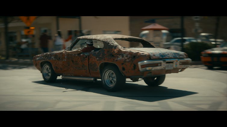 A car driving on the road